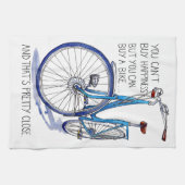 幸福、青いバイクを買うことができません キッチンタオル (横)