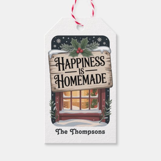 「幸素朴せ自家製」クリスマス ギフトタグ (正面)