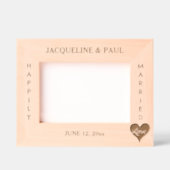 幸結婚した意なハート名6 x 4、7 x 5写真 レーザー彫刻フレーム (正面)