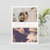 幸結婚せな写真モダンサンキューカード サンキューカード (スタンド正面)