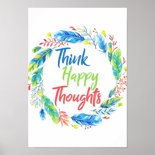 幸考え意カラフルリースポスター ポスター (正面)