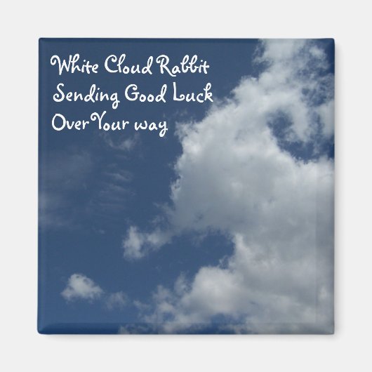 幸運うさぎ雲 マグネット (正面)