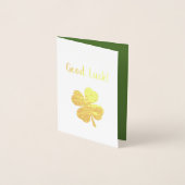 幸運おめでとうラッキーフォーリーフクローバー 箔カード (正面)