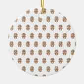 幸運かテキスト、4つの葉のクローバー セラミックオーナメント (正面)