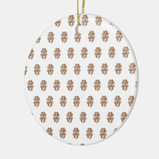 幸運かテキスト、4つの葉のクローバー セラミックオーナメント (左)