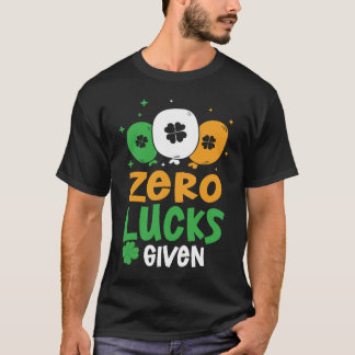 幸運がゼロのパーティー セントパトリックの日のユーモア Tシャツ