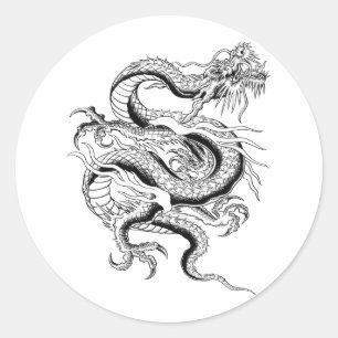 幸運で中国のなドラゴン ラウンドシール