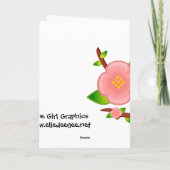 幸運で中国のなモモの年賀状 シーズンカード (裏面)