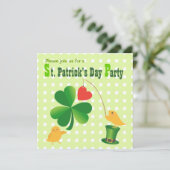 幸運で幸せなセントパトリックの日のパーティの招待状 招待状 (スタンド正面)