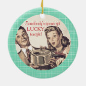 幸運で新しい鍋の料理用のクリスマスのオーナメント セラミックオーナメント (裏面)