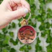 幸運で赤いドラゴン、龙 キーホルダー (手)