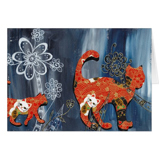 幸運で赤い猫 (正面横)