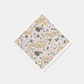 幸運と喜びコイン&グリーンシャームロックSt patricks day スタンダードカクテルナプキン (角)