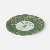 幸運と喜びコイン&グリーンシャームロックSt patricks day ペーパープレート (アングル)