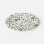 幸運と喜びコイン&グリーンシャームロックSt patricks day ペーパープレート (アングル)