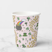 幸運と喜びコイン&グリーンシャームロックSt patricks day 紙コップ (裏面)