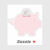 幸運と幸運のための可愛い小さな子豚の銀行! シール (シート)