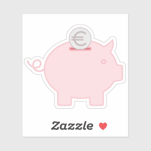 幸運と幸運のための可愛い小さな子豚の銀行! シール (シート)