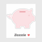 幸運と幸運のための可愛い小さな子豚の銀行! シール (シート)