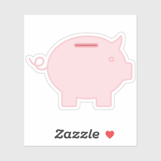 幸運と幸運のための可愛い小さな子豚の銀行! シール (シート)