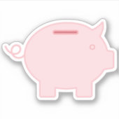 幸運と幸運のための可愛い小さな子豚の銀行! シール (正面)