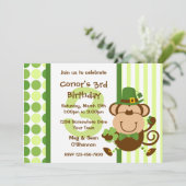 幸運なアイルランド猿の誕生日の招待状 招待状 (スタンド正面)