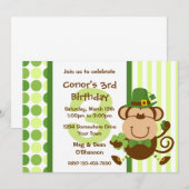 幸運なアイルランド猿の誕生日の招待状 招待状 (正面/裏面)