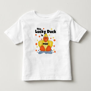 幸運なアヒルの第5誕生日のTシャツおよびギフト トドラーTシャツ