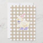 幸運なアヒルの赤ちゃん1歳の誕生日 招待状 (裏面)