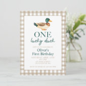 幸運なアヒルの1歳の誕生日 招待状 (スタンド正面)