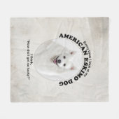 幸運なアメリカのエスキモー犬 フリースブランケット (正面(横))