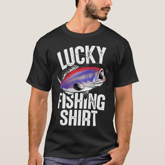 幸運なアメリカのハタ釣りシャツ Tシャツ (正面)