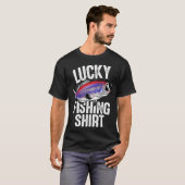 幸運なアメリカハタ釣りシャツ Tシャツ (正面フル)