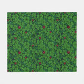 幸運なクローバーを見つける フリースブランケット (正面(横))