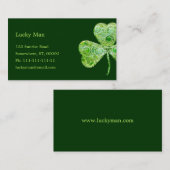 幸運なクローバー|の花柄 名刺 (正面/裏面)