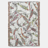 幸運なコイオフ白 スローブランケット (正面縦)