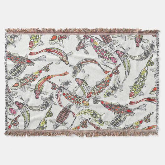 幸運なコイオフ白 スローブランケット (正面)