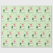 幸運なサンタの雪猫 ラッピングペーパー (フラット)