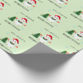 幸運なサンタの雪猫 ラッピングペーパー (角)