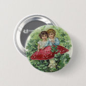 幸運なシャムロックのバッジ 缶バッジ (正面&裏面)