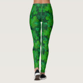 幸運なシャムロックの輝き-全体にわたってクローバー レギンス (裏面)