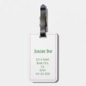 幸運なシャムロック ラゲッジタグ (裏面縦)