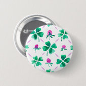 幸運なシャムロック 缶バッジ (正面&裏面)