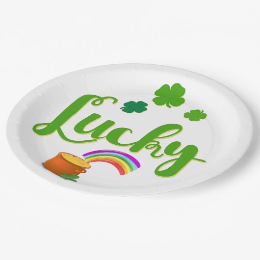 幸運なセントパトリックの日の紙皿 ペーパープレート (アングル)