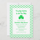 幸運なチャームが赤ちゃんシャワーの途中にある 招待状 (正面)