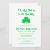 幸運なチャームが赤ちゃんシャワーの途中にある 招待状 (正面/裏面)