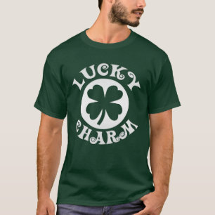 幸運なチャームの深緑色のシャムロックのアイルランド人のTシャツ Tシャツ
