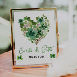 幸運なチャームベビーシャワーシャムロックカードとギフト ポスター