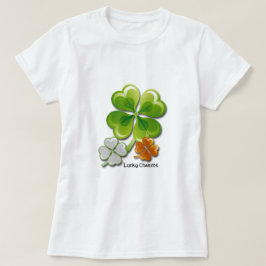 幸運なチャーム。トリコラーシャムロック聖パトリックの日 Tシャツ