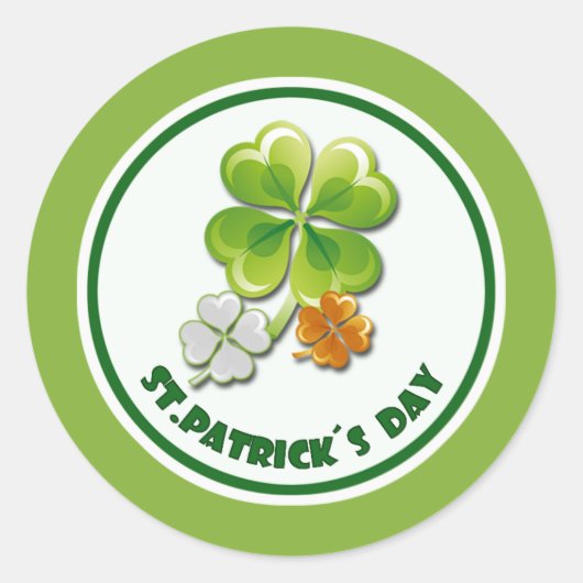 幸運なチャーム。三色シャムロック聖パトリックの日 ラウンドシール (正面)